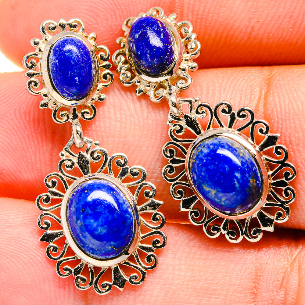 Lapis Lazuli Earrings handcrafted by Anasilvercos - EARR421101