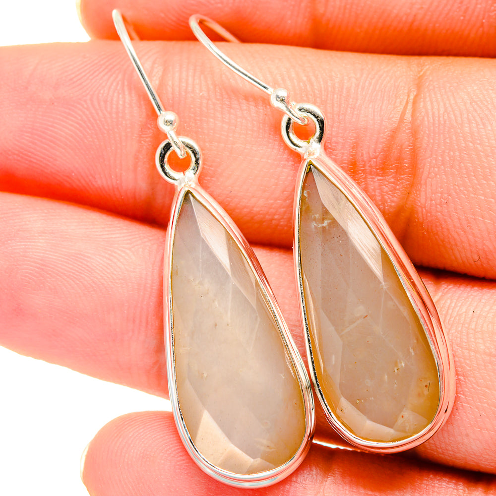 Moonstone Earrings handcrafted by Anasilvercos - EARR421102