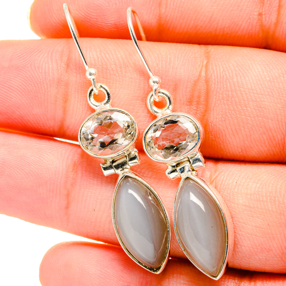 Moonstone Earrings handcrafted by Anasilvercos - EARR421106