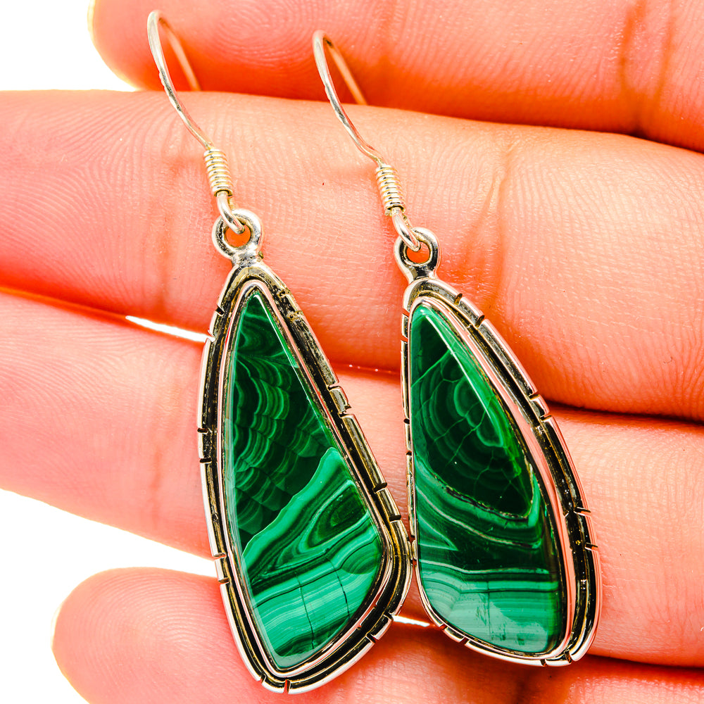 Malachite Earrings handcrafted by Anasilvercos - EARR421121