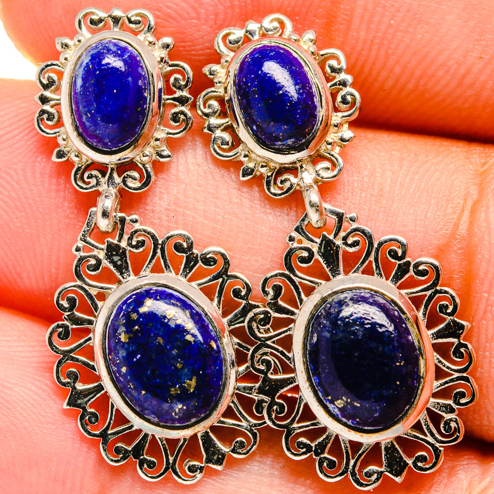 Lapis Lazuli Earrings handcrafted by Anasilvercos - EARR421122