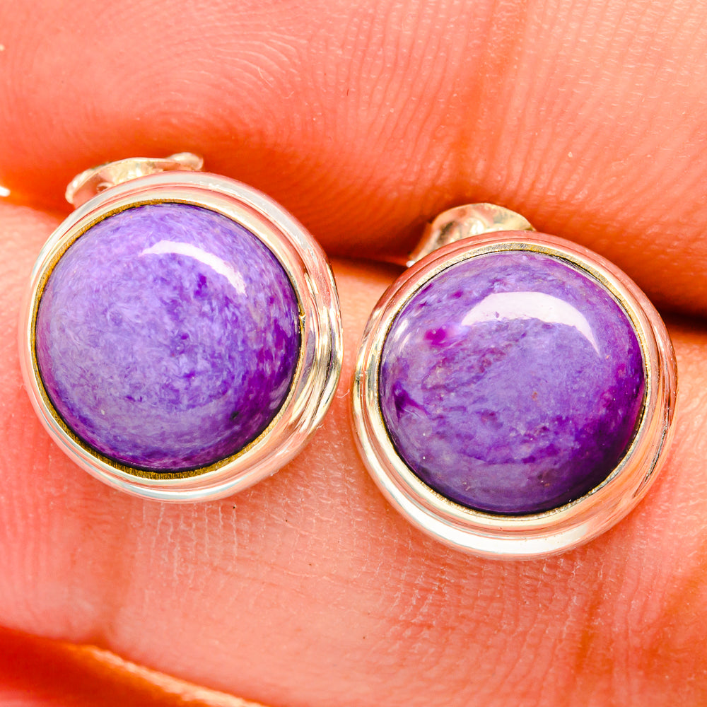 Charoite Earrings handcrafted by Anasilvercos - EARR421128