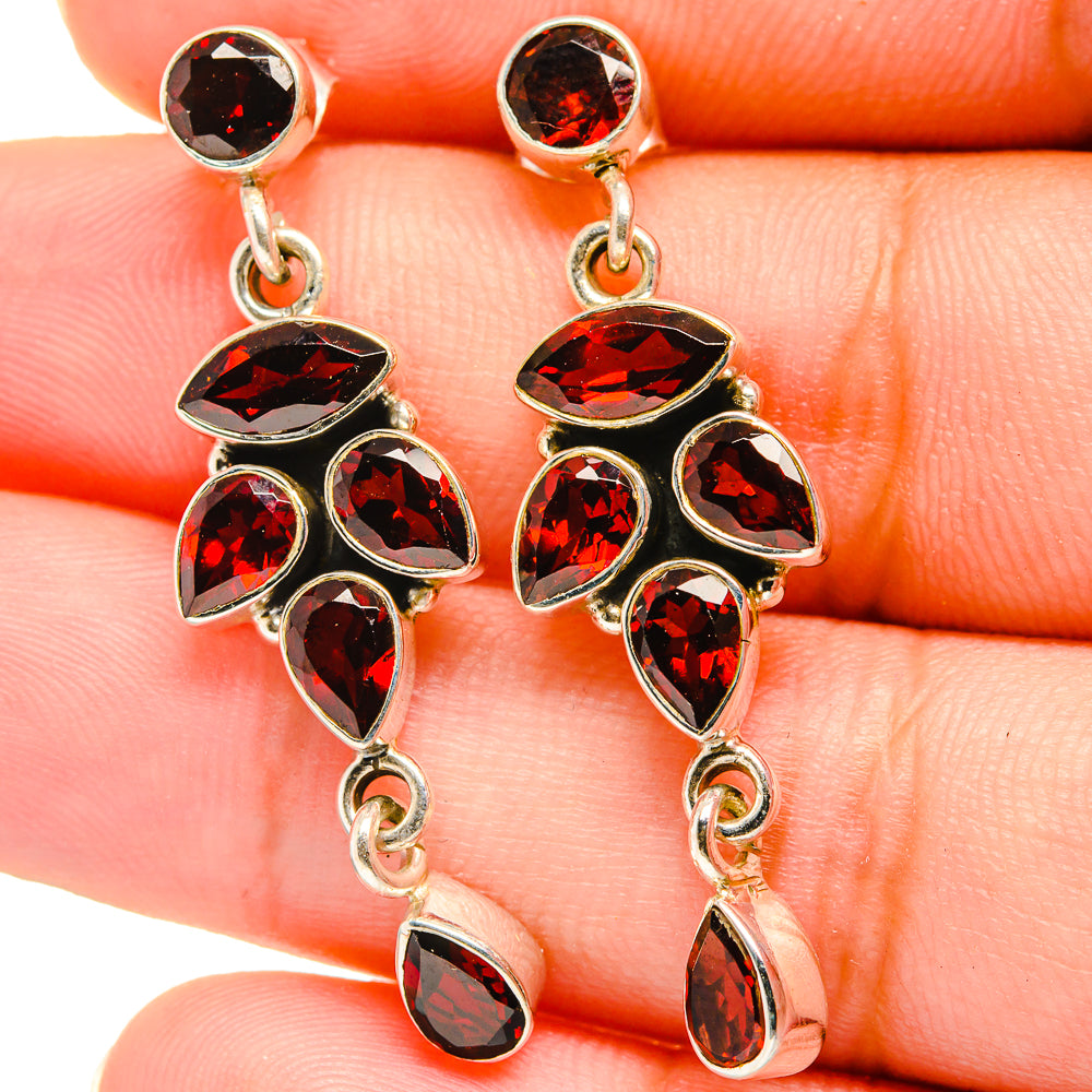 Garnet Earrings handcrafted by Anasilvercos - EARR421130