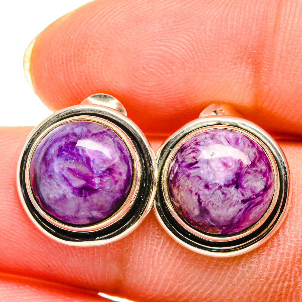 Charoite Earrings handcrafted by Anasilvercos - EARR421142