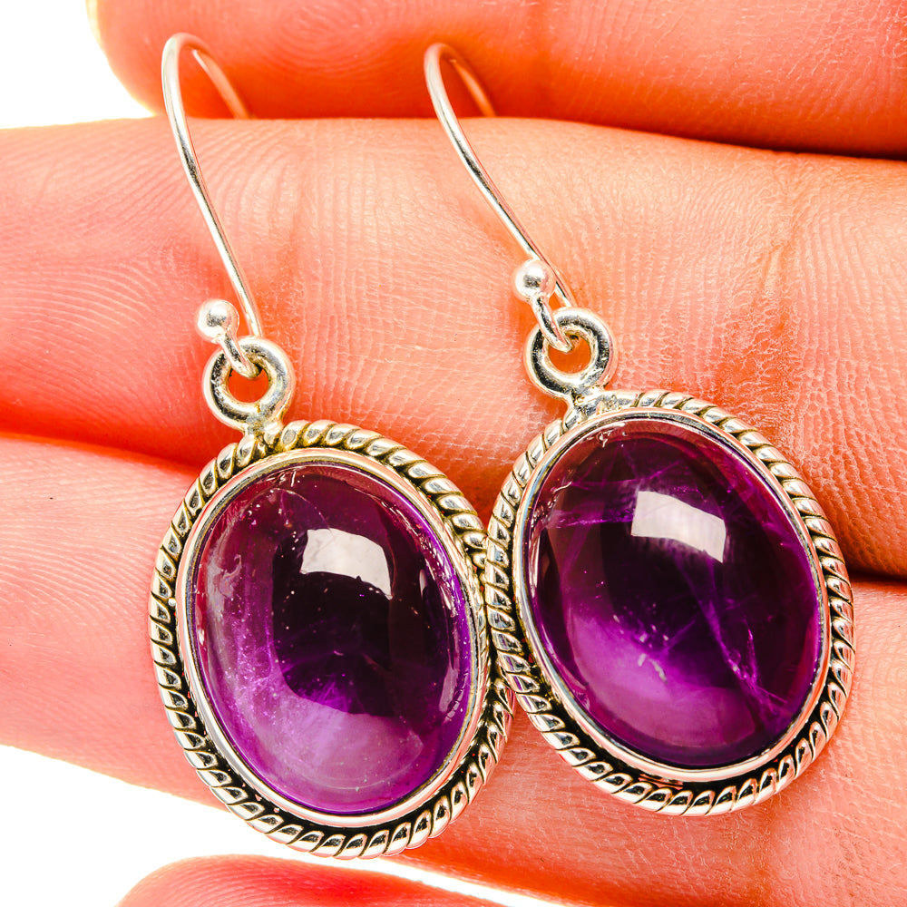 Amethyst Earrings handcrafted by Anasilvercos - EARR421151