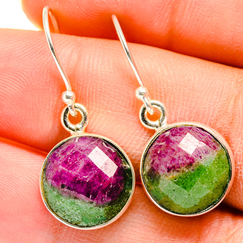 Ruby Zoisite Earrings handcrafted by Anasilvercos - EARR421173