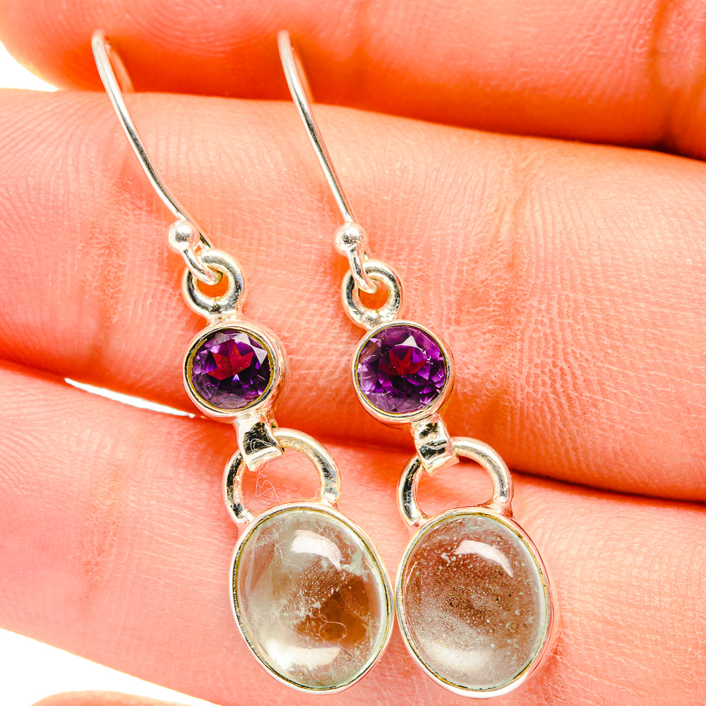 Aquamarine, Amethyst Earrings handcrafted by Anasilvercos - EARR421178