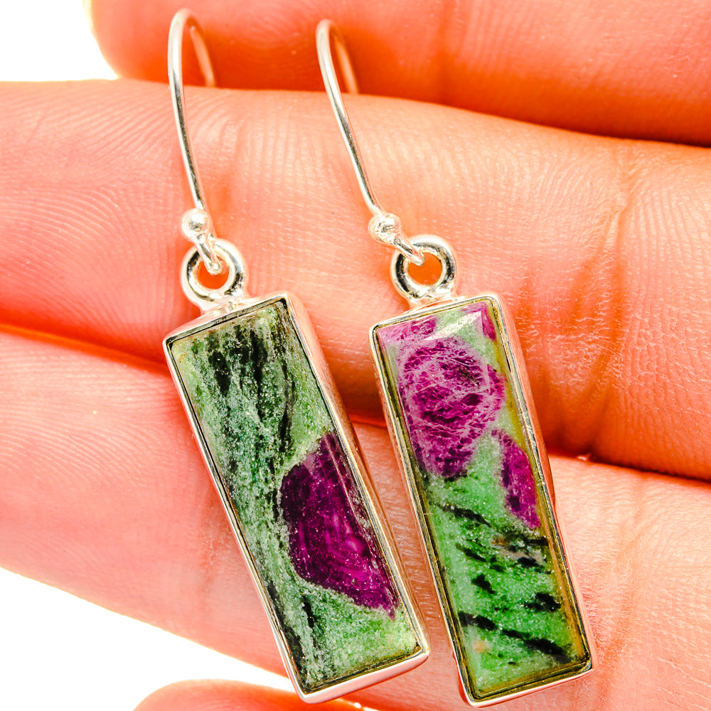 Ruby Zoisite Earrings handcrafted by Anasilvercos - EARR421193