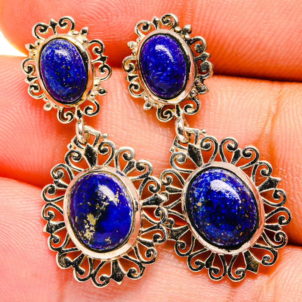 Lapis Lazuli Earrings handcrafted by Anasilvercos - EARR421223