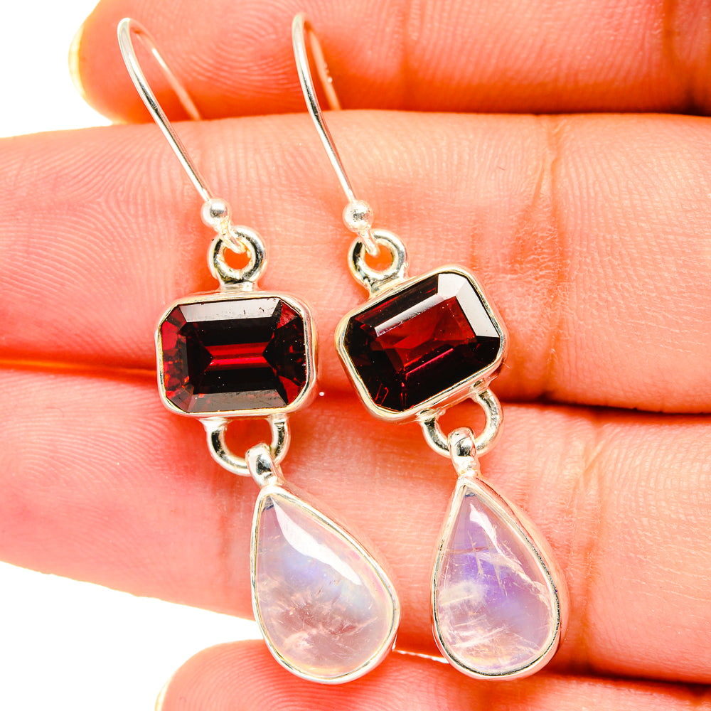 Rainbow Moonstone Earrings handcrafted by Anasilvercos - EARR421237