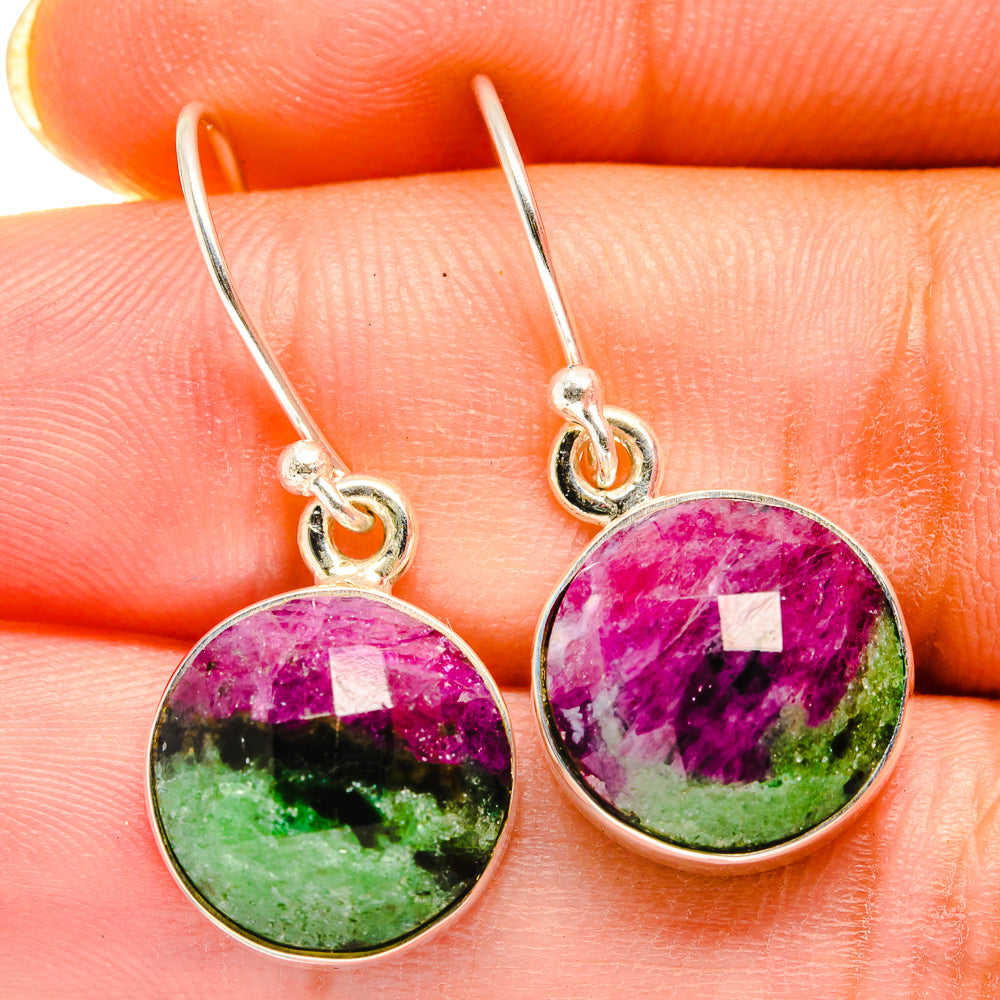 Ruby Zoisite Earrings handcrafted by Anasilvercos - EARR421247