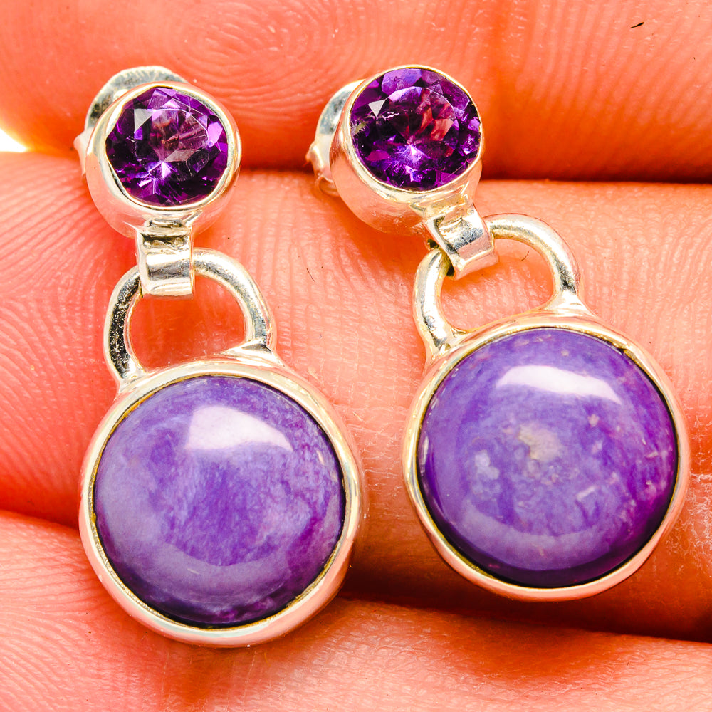 Charoite Earrings handcrafted by Anasilvercos - EARR421256