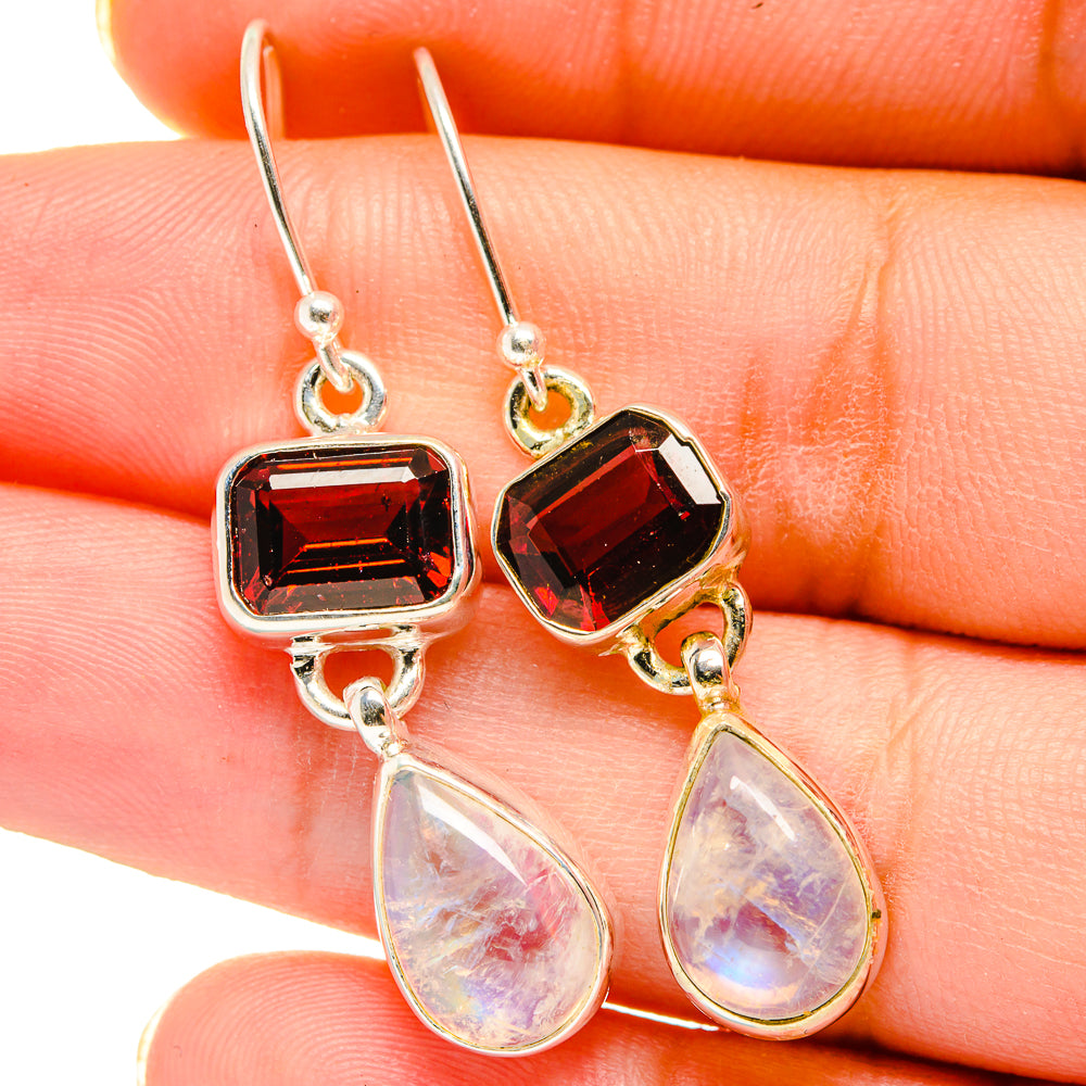 Rainbow Moonstone Earrings handcrafted by Anasilvercos - EARR421261