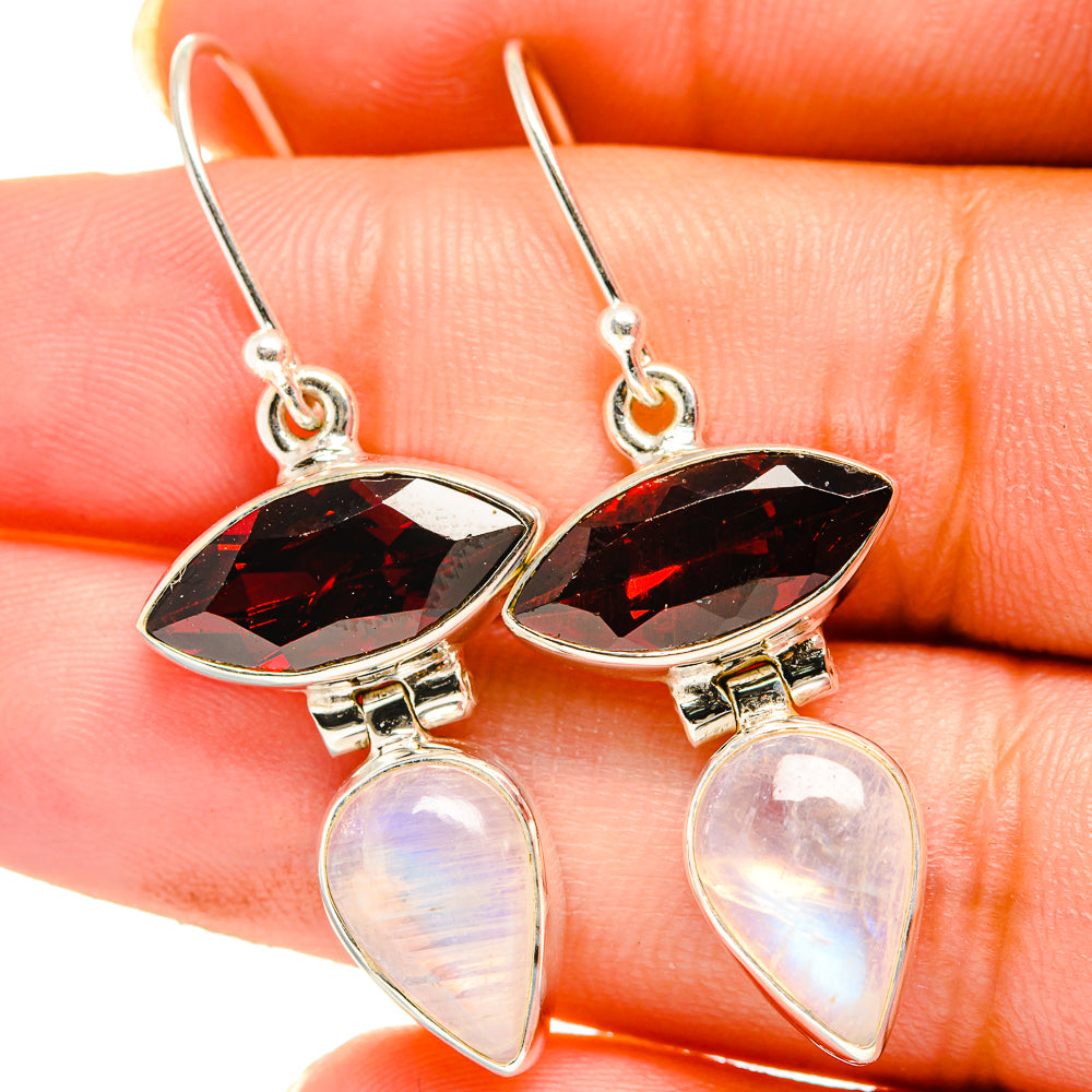 Rainbow Moonstone Earrings handcrafted by Anasilvercos - EARR421290