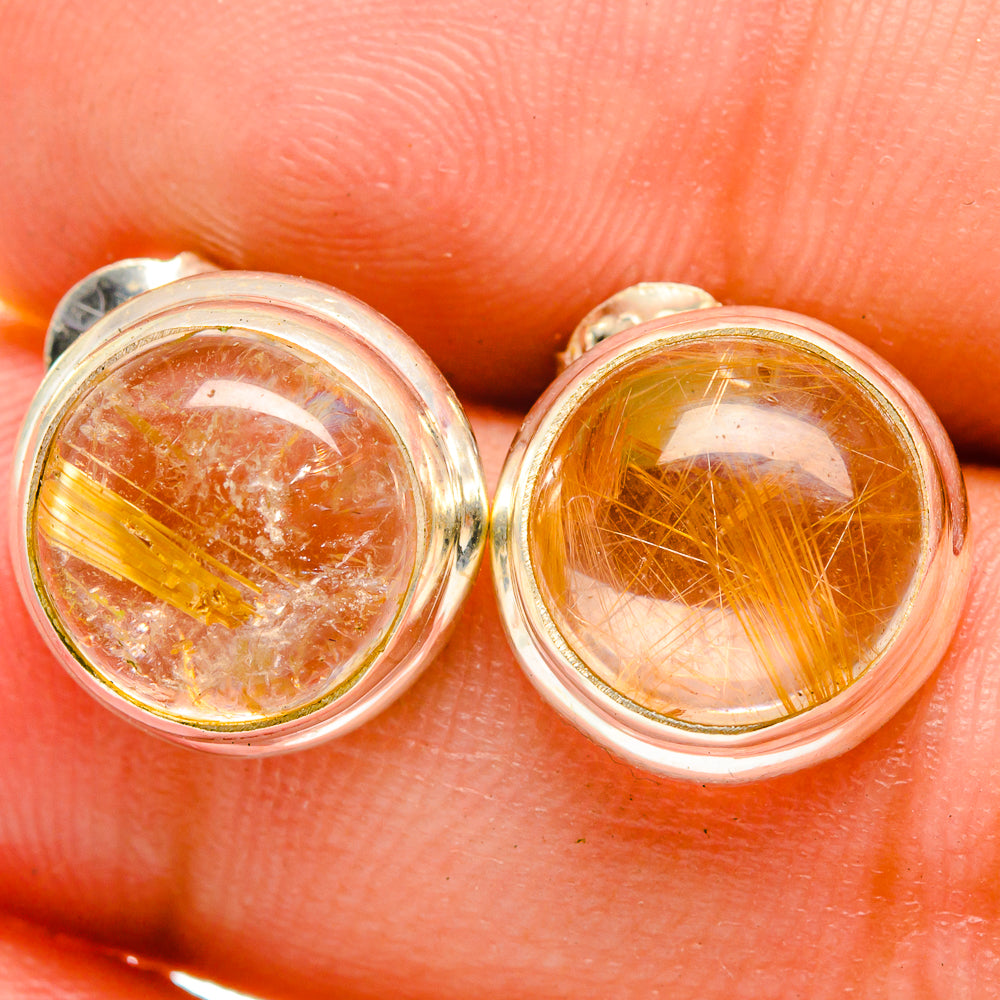 Rutilated Quartz Earrings handcrafted by Anasilvercos - EARR421309