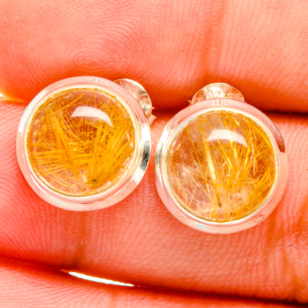 Rutilated Quartz Earrings handcrafted by Anasilvercos - EARR421324