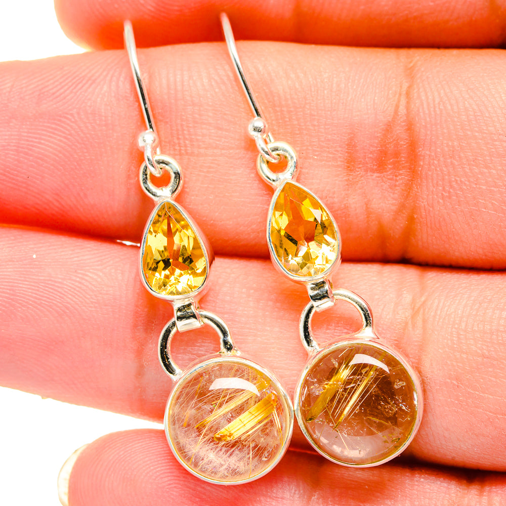 Rutilated Quartz Earrings handcrafted by Anasilvercos - EARR421352