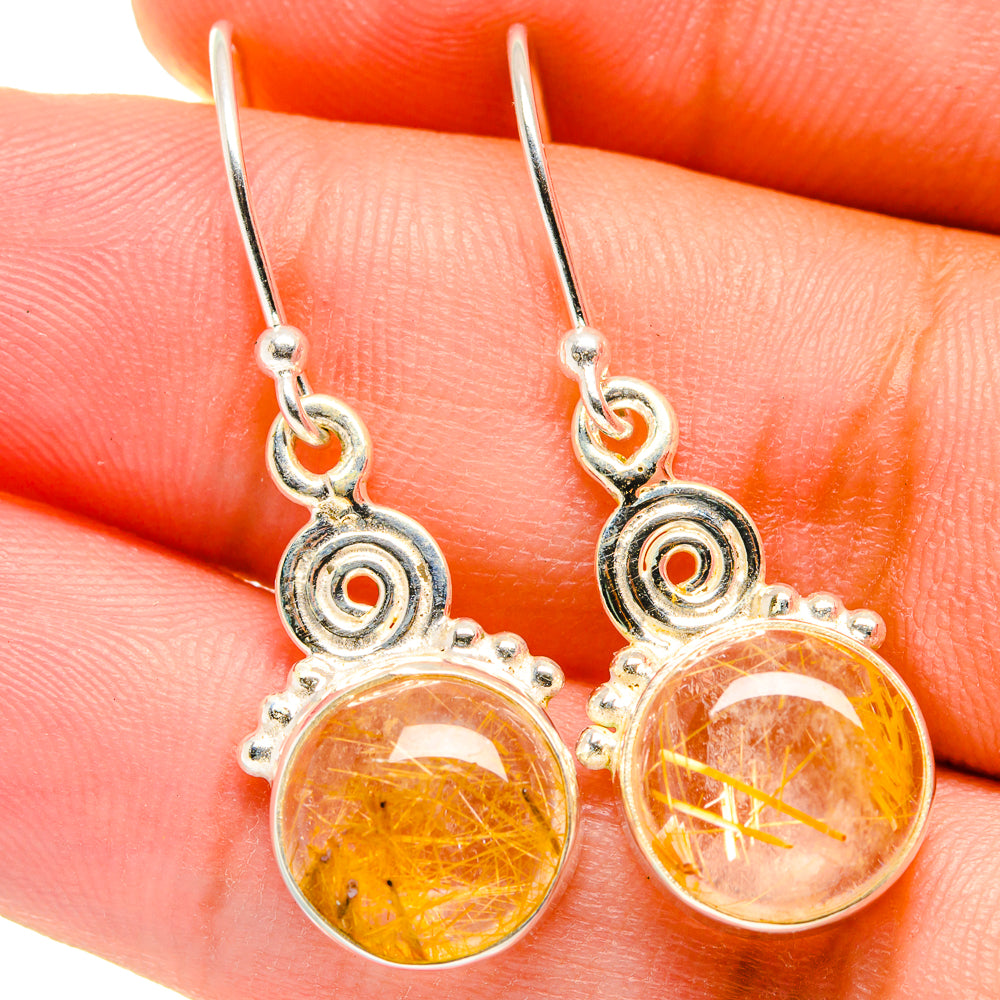 Rutilated Quartz Earrings handcrafted by Anasilvercos - EARR421377