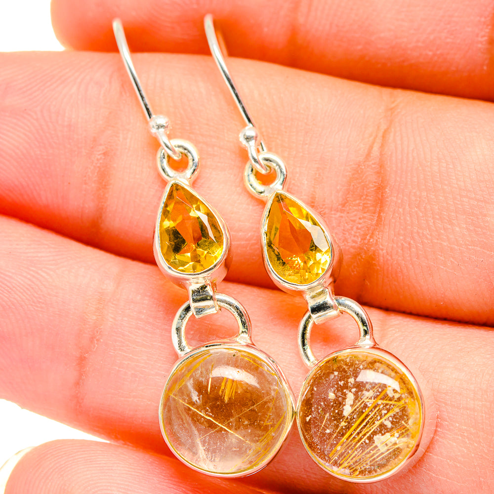 Rutilated Quartz Earrings handcrafted by Anasilvercos - EARR421395