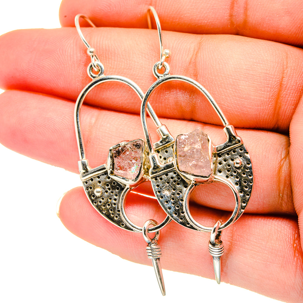 Rose Quartz Earrings handcrafted by Anasilvercos - EARR421415