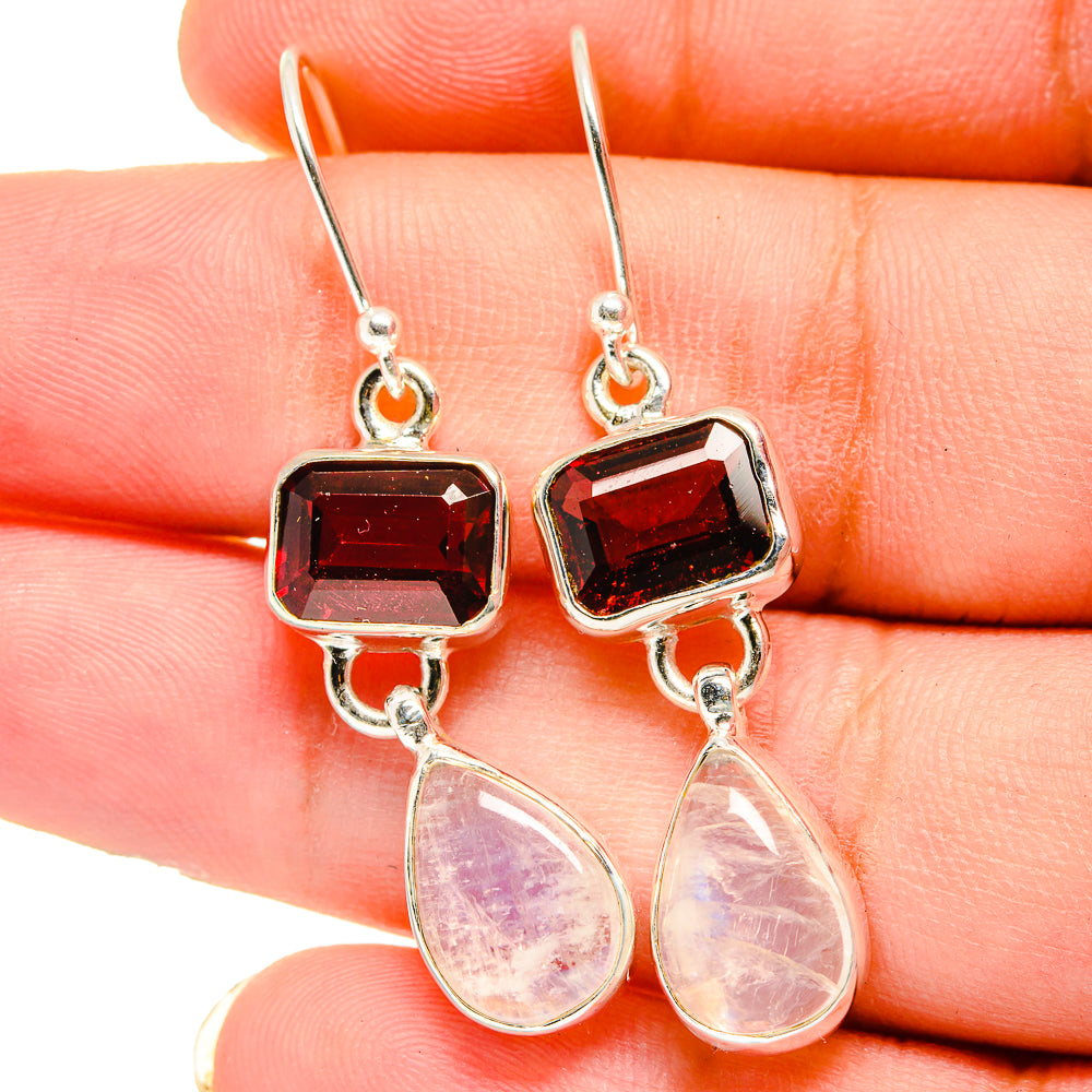 Rainbow Moonstone Earrings handcrafted by Anasilvercos - EARR421438