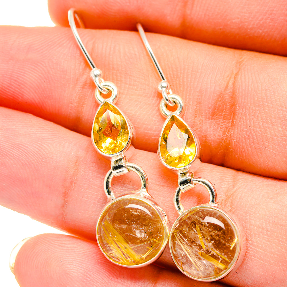 Rutilated Quartz Earrings handcrafted by Anasilvercos - EARR421453
