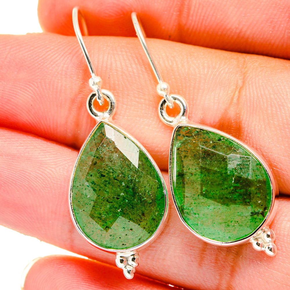 Green Aventurine Earrings handcrafted by Anasilvercos - EARR421455