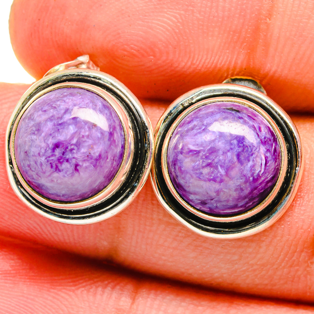 Charoite Earrings handcrafted by Anasilvercos - EARR421458