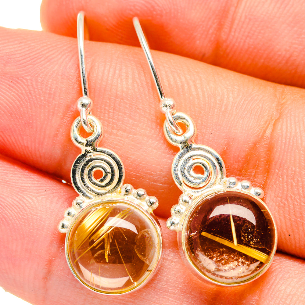 Rutilated Quartz Earrings handcrafted by Anasilvercos - EARR421474