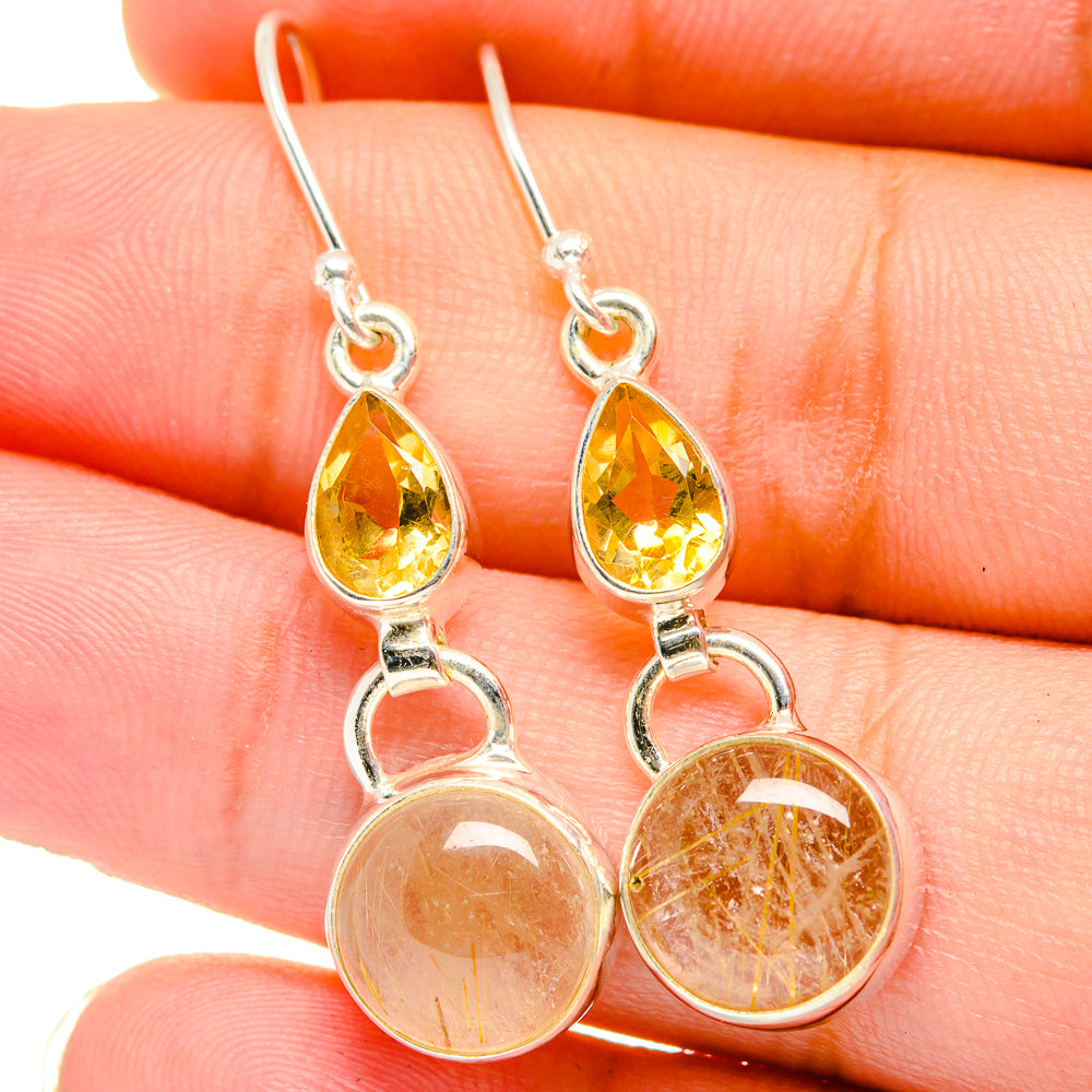 Rutilated Quartz Earrings handcrafted by Anasilvercos - EARR421477