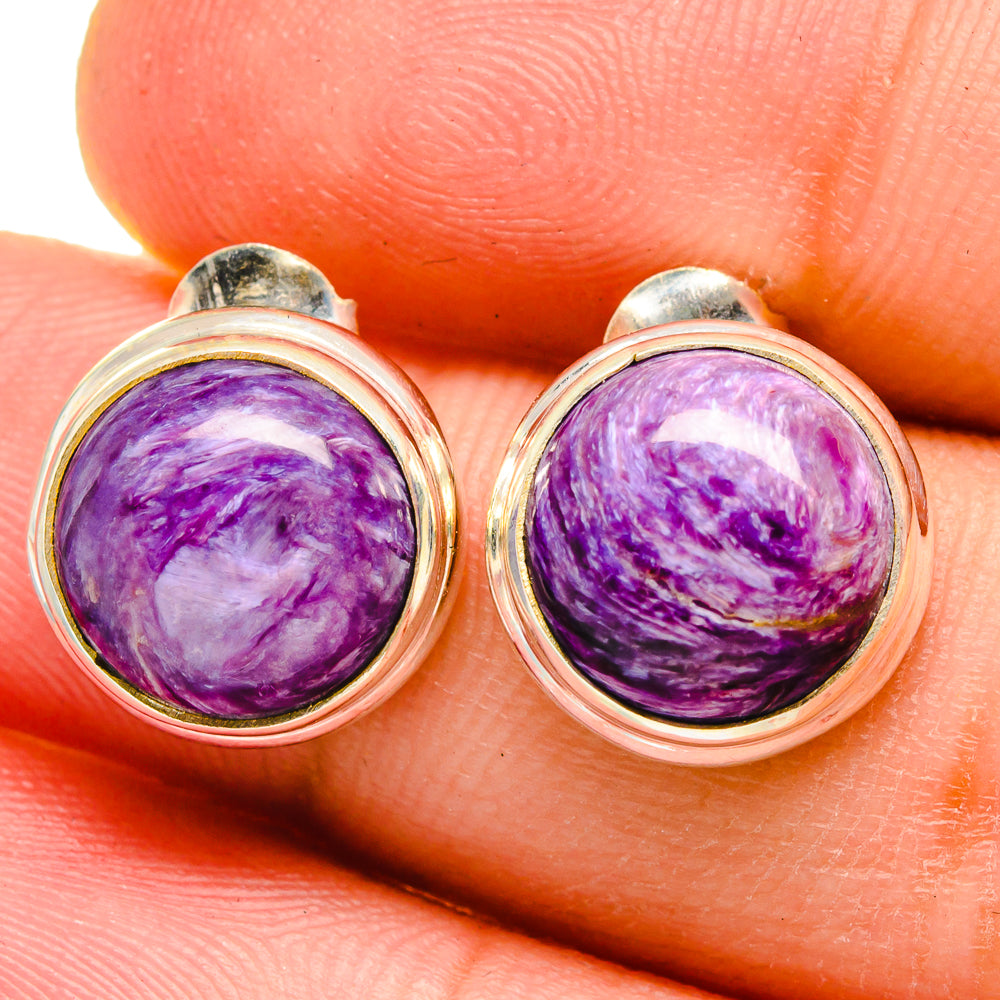 Charoite Earrings handcrafted by Anasilvercos - EARR421491