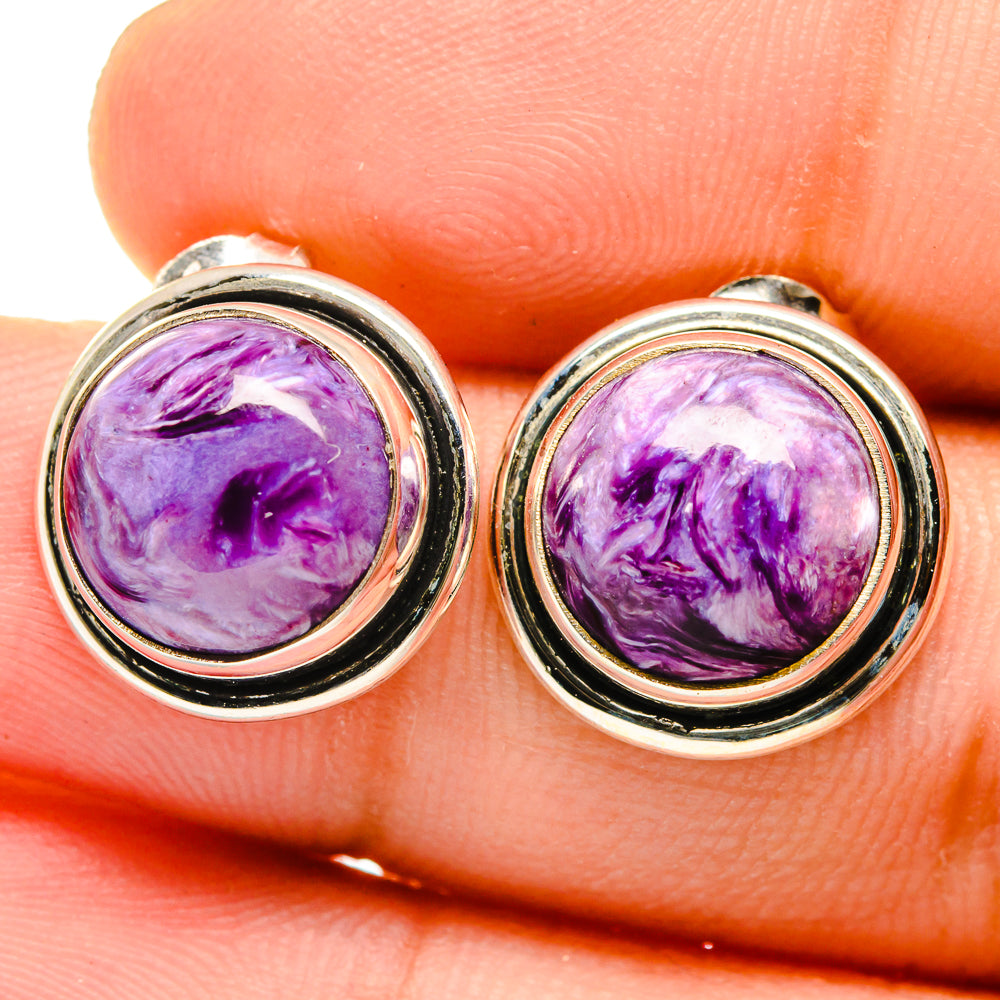 Charoite Earrings handcrafted by Anasilvercos - EARR421494