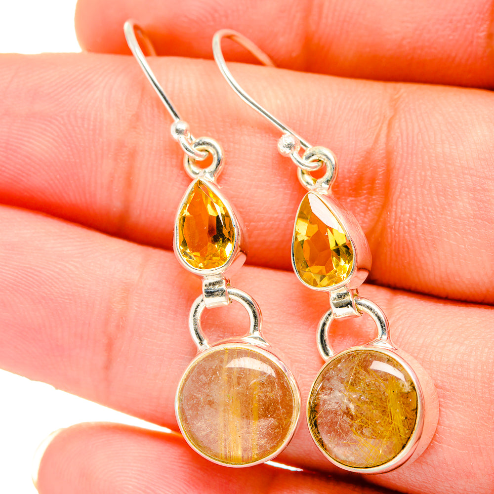 Rutilated Quartz Earrings handcrafted by Anasilvercos - EARR421514