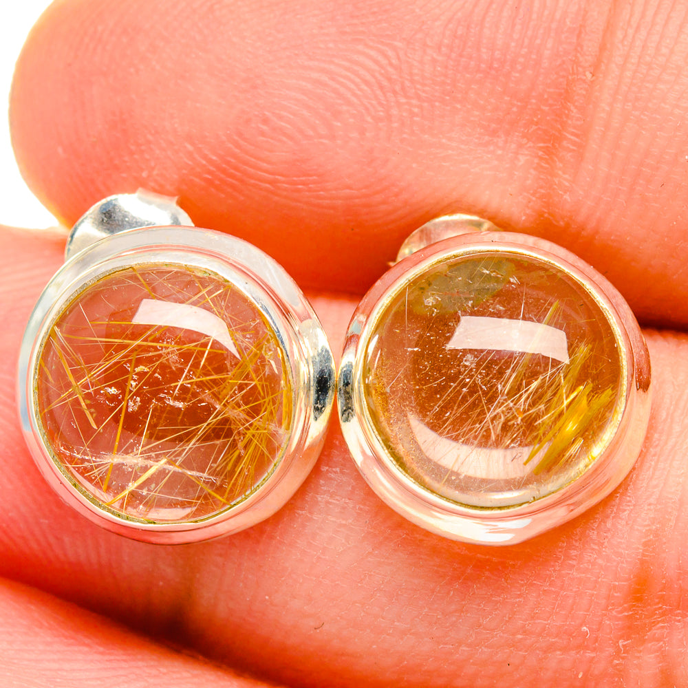 Rutilated Quartz Earrings handcrafted by Anasilvercos - EARR421523