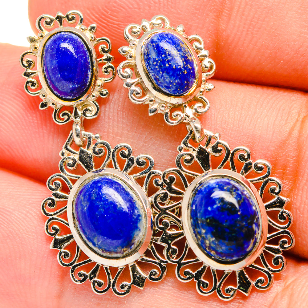 Lapis Lazuli Earrings handcrafted by Anasilvercos - EARR421534