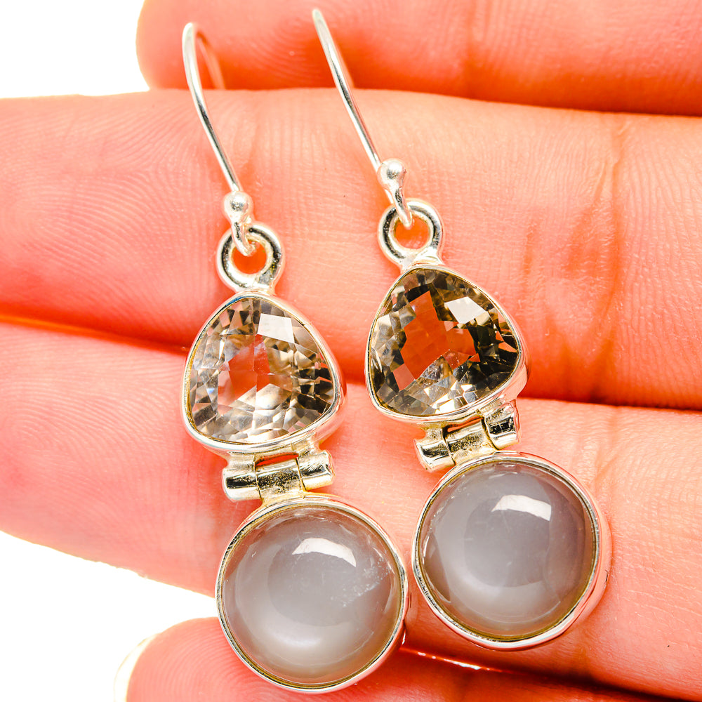 Moonstone Earrings handcrafted by Anasilvercos - EARR421536