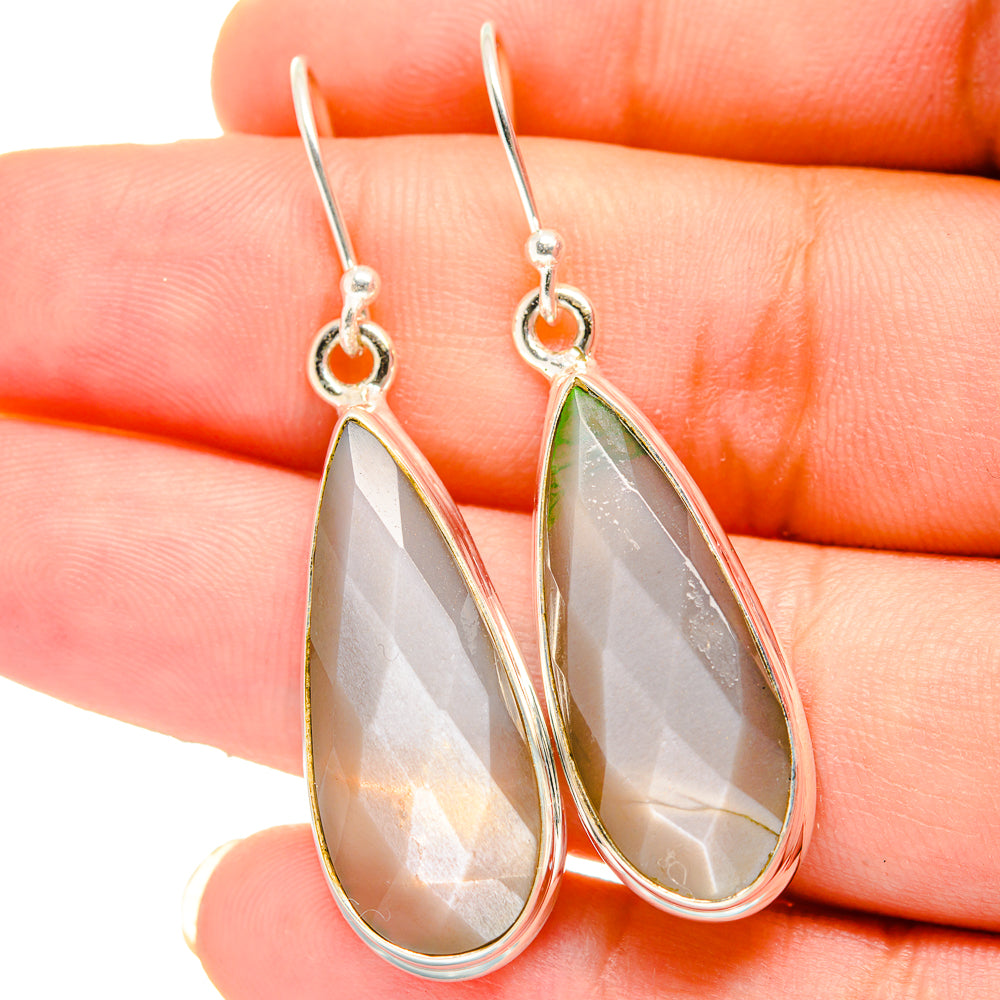 Moss Agate Earrings handcrafted by Anasilvercos - EARR421538