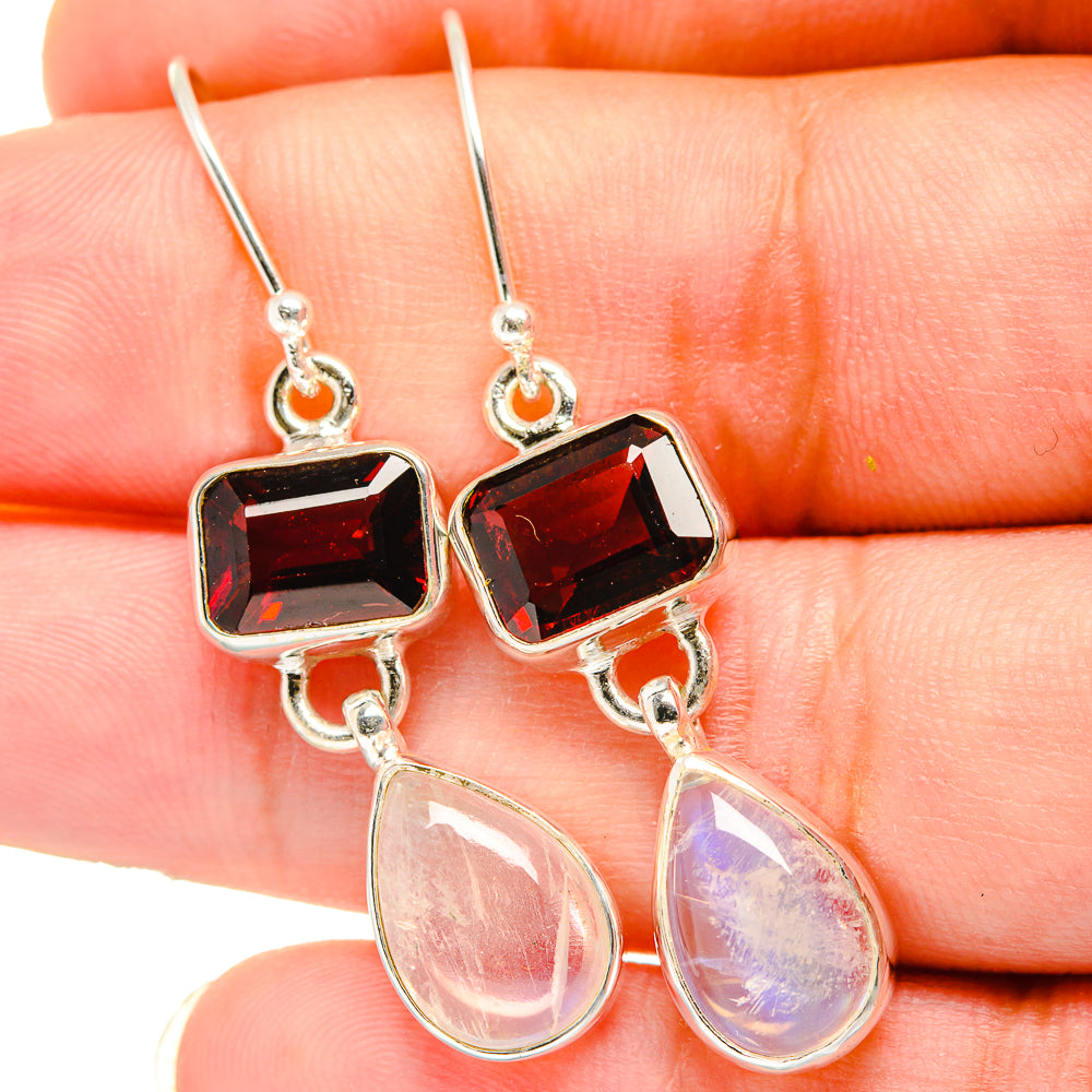 Rainbow Moonstone Earrings handcrafted by Anasilvercos - EARR421540