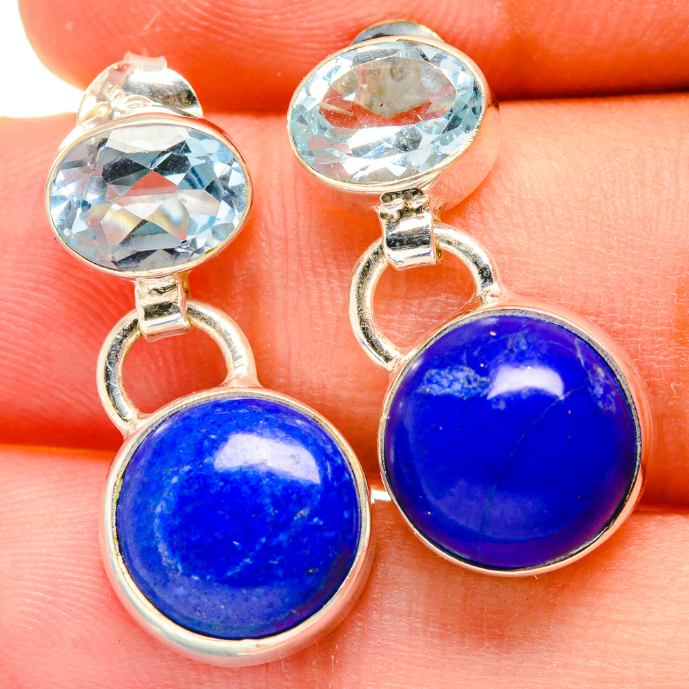 Lapis Lazuli Earrings handcrafted by Anasilvercos - EARR421543