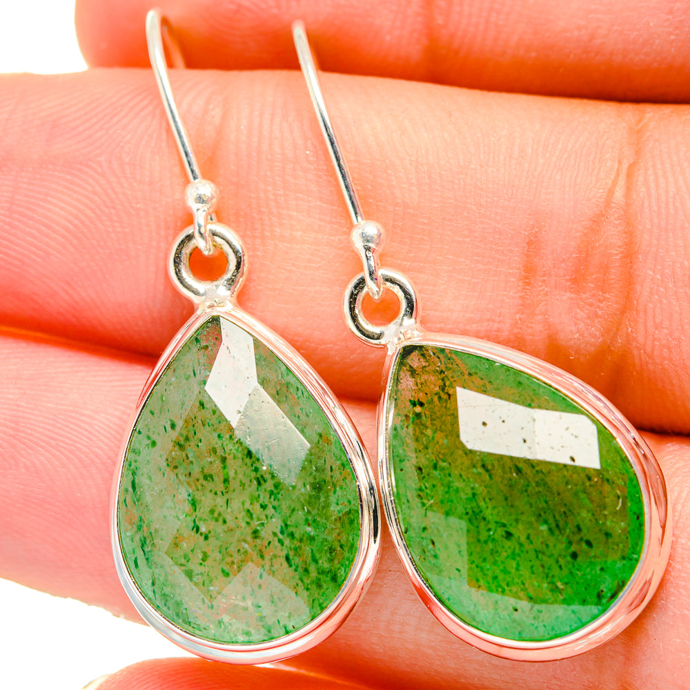 Green Aventurine Earrings handcrafted by Anasilvercos - EARR421550