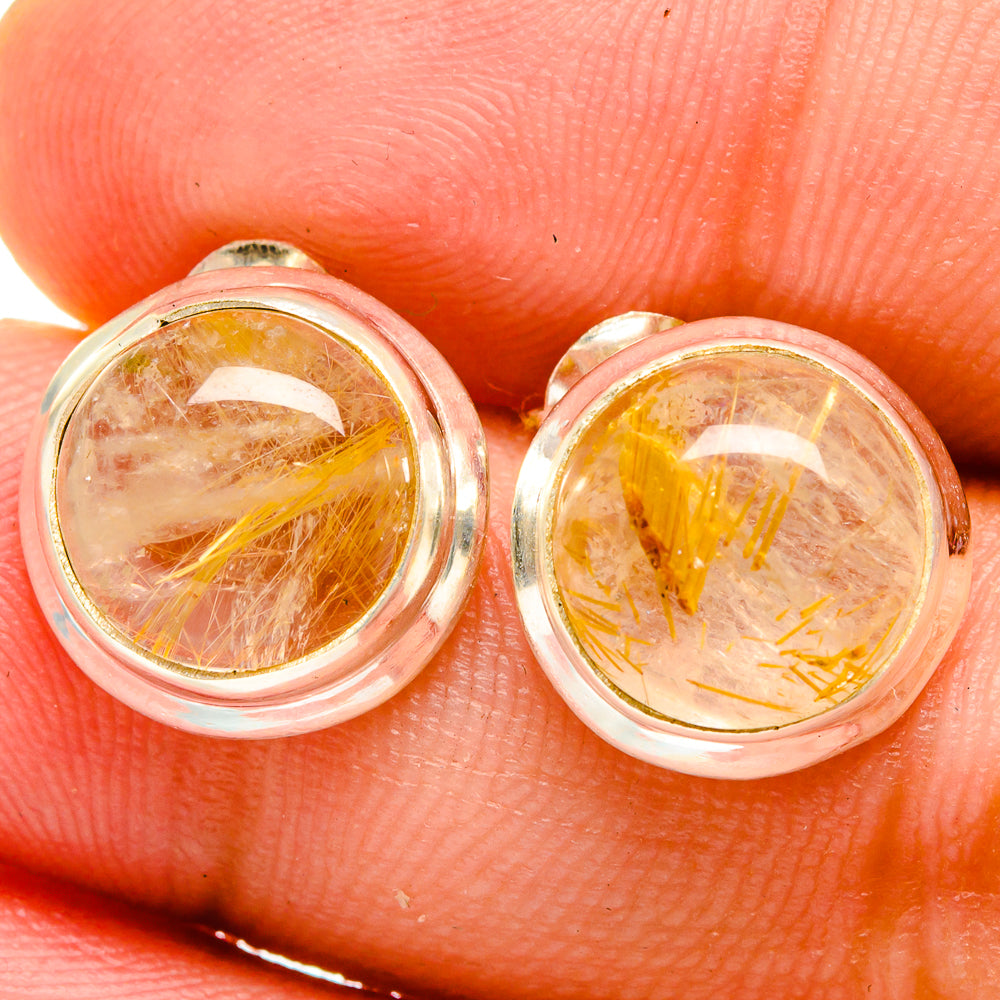 Rutilated Quartz Earrings handcrafted by Anasilvercos - EARR421554