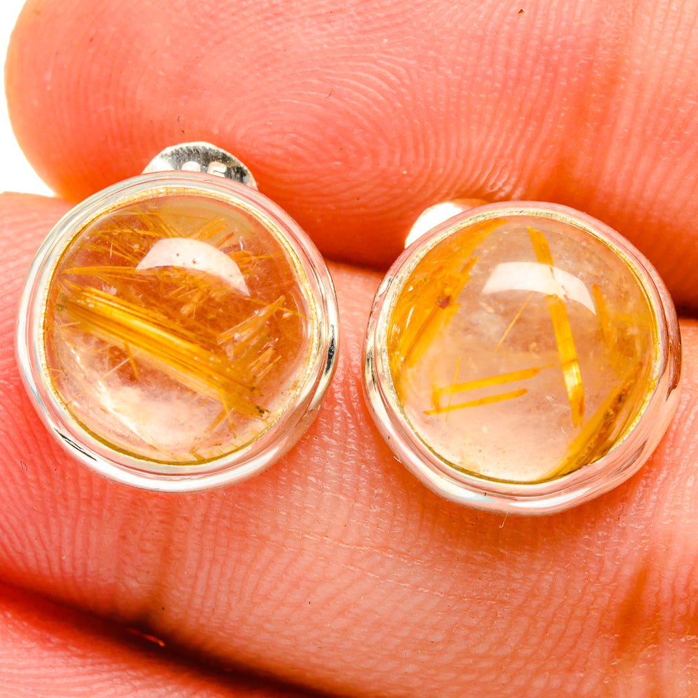 Rutilated Quartz Earrings handcrafted by Anasilvercos - EARR421560