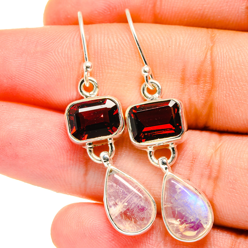 Rainbow Moonstone Earrings handcrafted by Anasilvercos - EARR421565