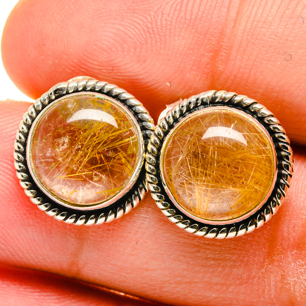 Rutilated Quartz Earrings handcrafted by Anasilvercos - EARR421589