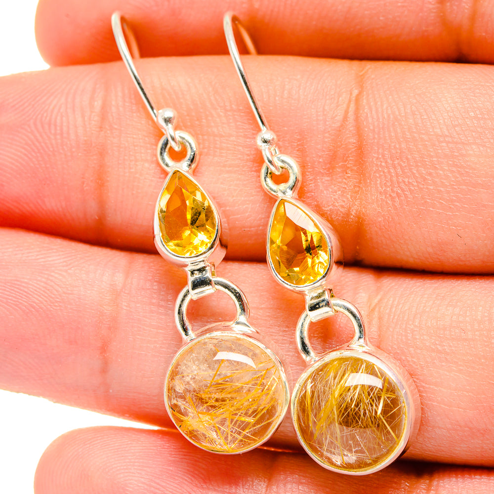 Rutilated Quartz Earrings handcrafted by Anasilvercos - EARR421602