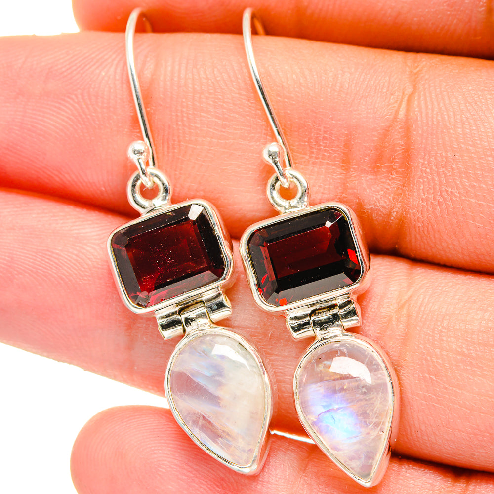 Rainbow Moonstone Earrings handcrafted by Anasilvercos - EARR421611