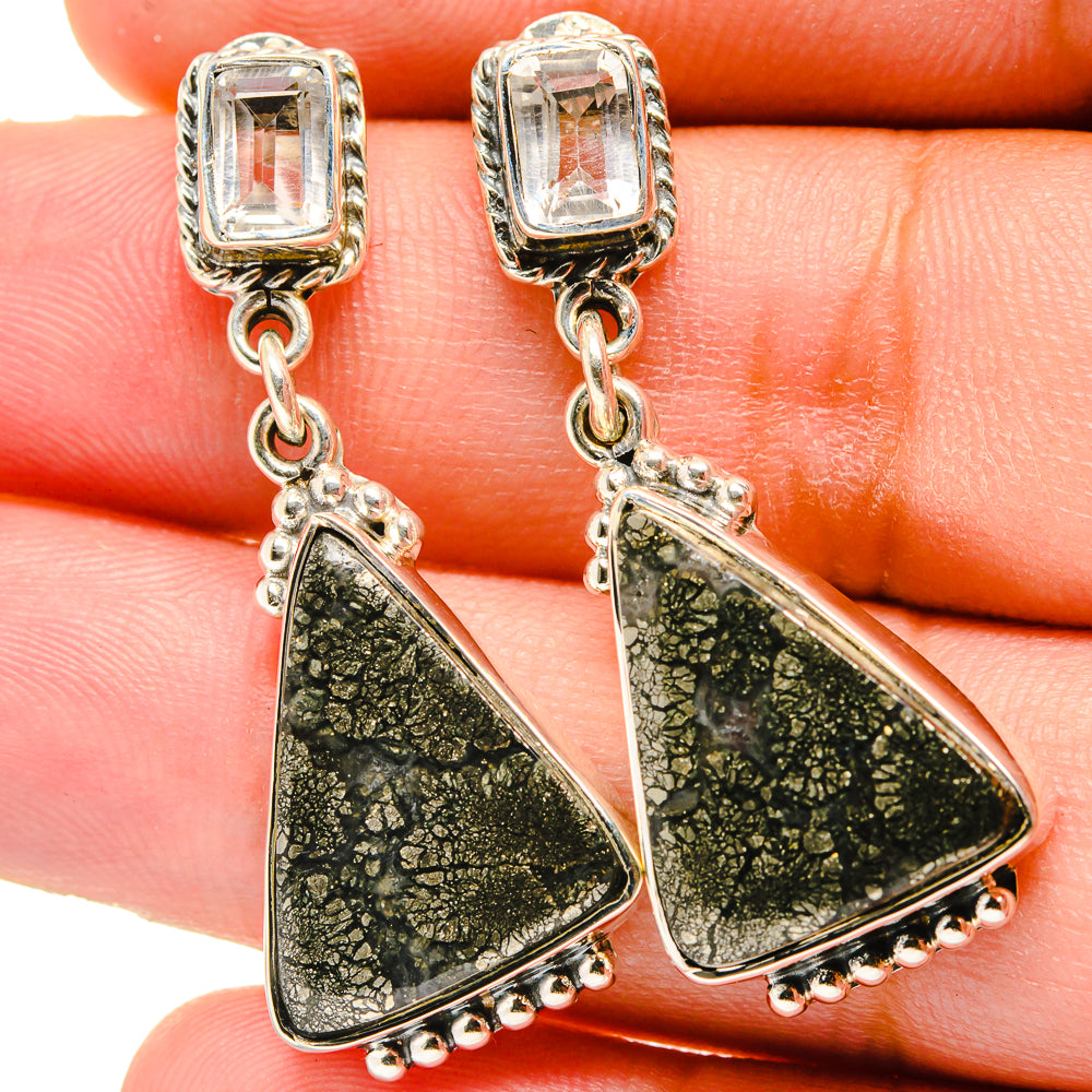Pyrite Agate Earrings handcrafted by Anasilvercos - EARR421614