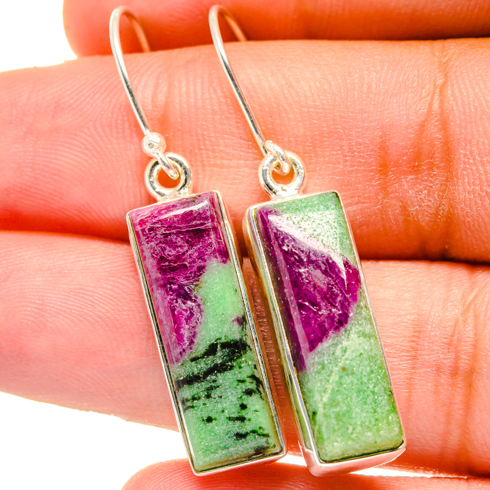 Ruby Zoisite Earrings handcrafted by Anasilvercos - EARR421616