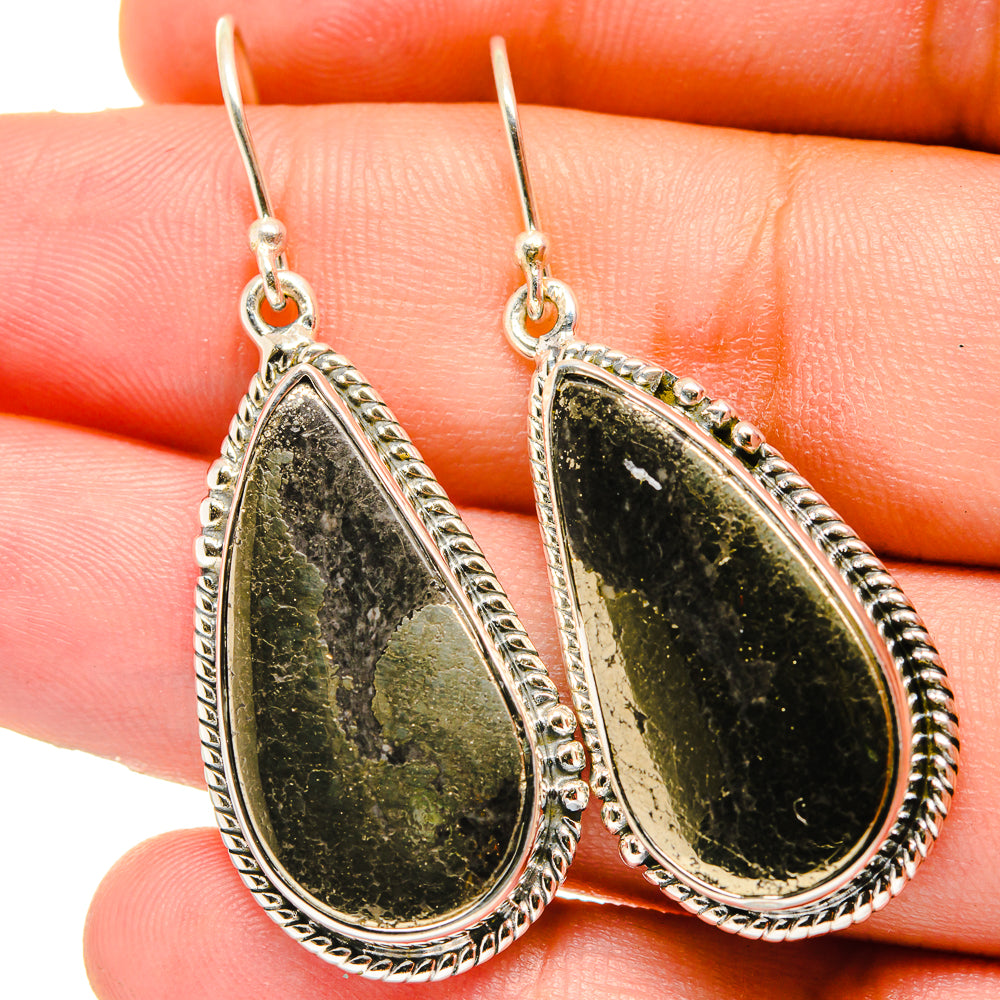 Pyrite Agate Earrings handcrafted by Anasilvercos - EARR421618
