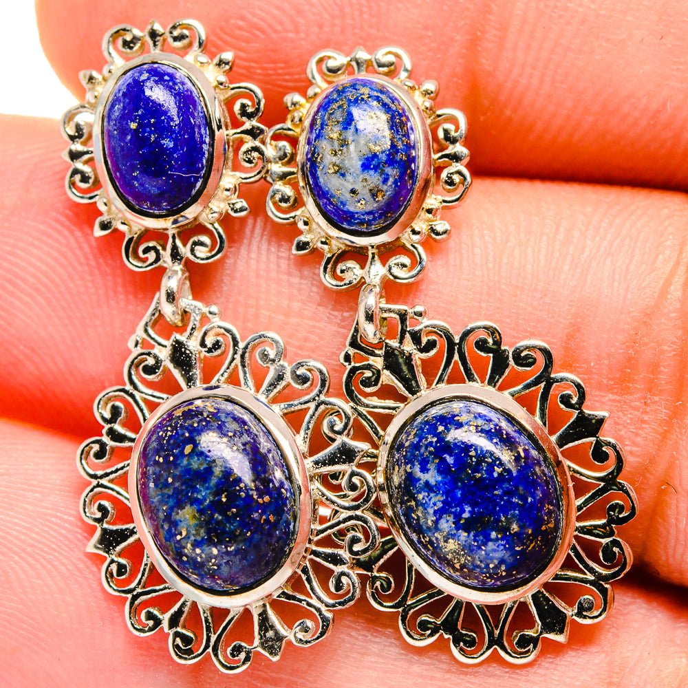 Lapis Lazuli Earrings handcrafted by Anasilvercos - EARR421644